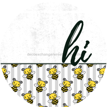 Bee Door Hanger Hello Dco-01414-Dh 18’ Round Wood